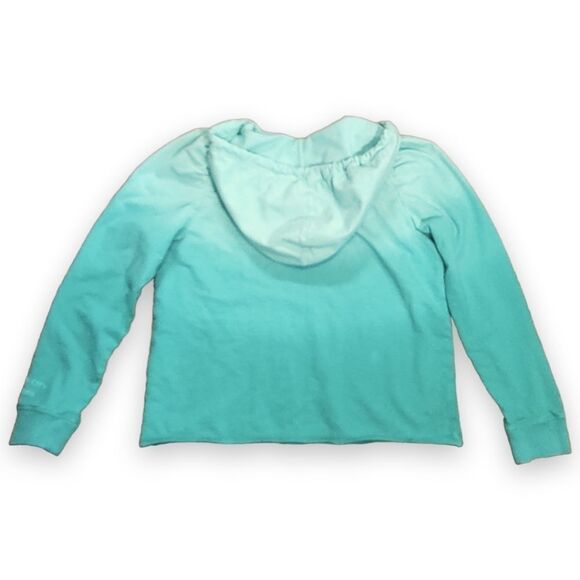 DKNY Jeans Teal Ombre Hooded Sweatshirt US S - Picture 2 of 9